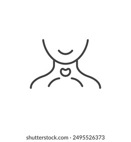 Thyroid outlined icon isolated on white background