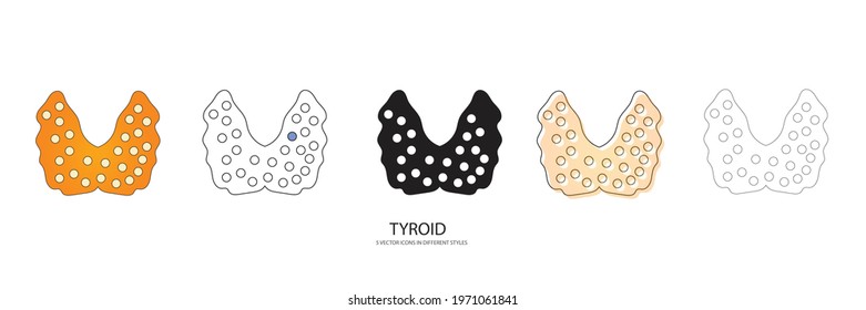 thyroid set vector type icon