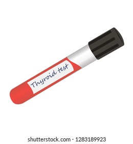 Thyroid test tube vector illustration diagnosis technology