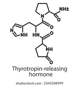 Thyrotropin-releasing hormone. Line with editable stroke