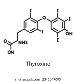 Thyroxine hormone. Line with editable stroke