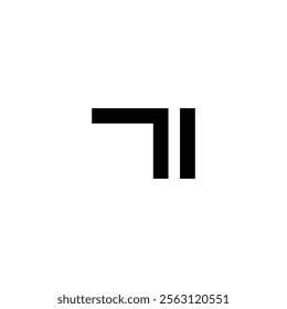 ti abstract alphabet font initial simple vector logo design