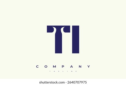 TI Abstract Geometric Logo Design. Modern and elegant logo design with simplistic typography elements, showcasing branding excellence.