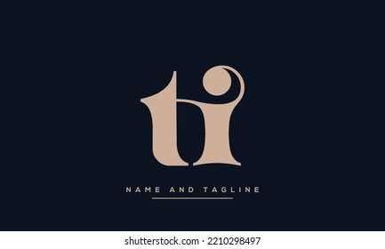 TI or IT Abstract initial monogram letter alphabet logo