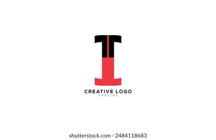 IT TI Abstract initial monogram letter alphabet logo design