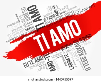 Ti amo (I Love You in Italian) in different languages of the world