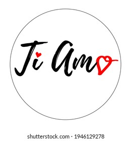 Ti amo - I love you in Italian language, concept. Lettering. Design of greeting cards, stickers, social networks, prints, posters, etc. Vector illustration