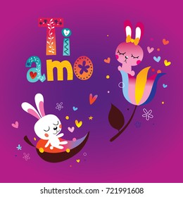 Ti amo - I love you in Italian romantic love design