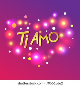 Ti Amo. Vector lettering.