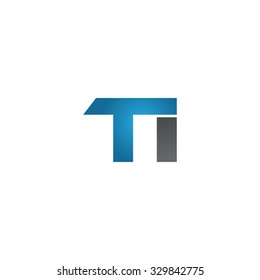 TI company linked letter logo blue