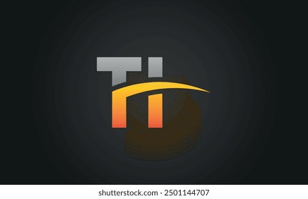 TI creative and modern letter logo design. TI logo design vector in black background.