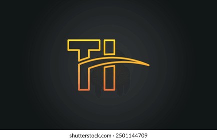 TI creative and modern letter logo design. TI logo design vector in black background.