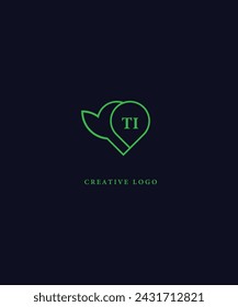 TI green logo Design. TI Vector logo design for business.