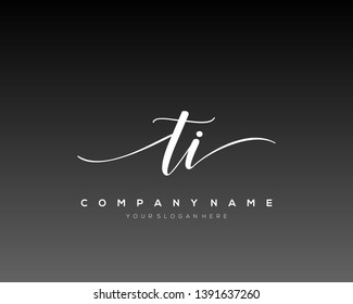 TI handwriting initial  logo vector