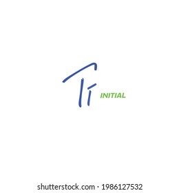 Ti handgeschriebenes Logo für die Identität