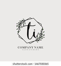 TI Initial beauty floral logo template