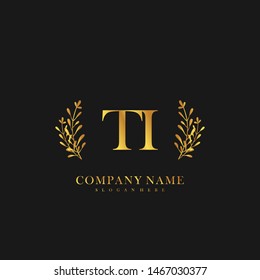 TI Initial beauty floral logo template