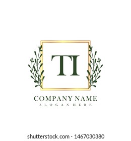 TI Initial beauty floral logo template