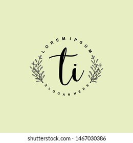 TI Initial beauty floral logo template