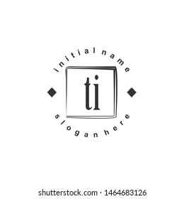 TI Initial beauty monogram logo vector