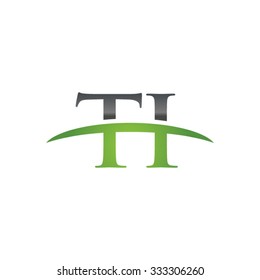 TI initial company green swoosh logo