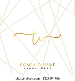 TI Initial Handwriting logo template vector