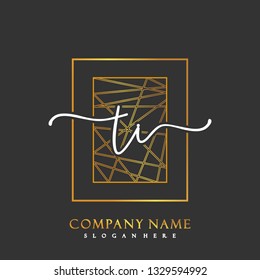 TI Initial Handwriting logo template vector