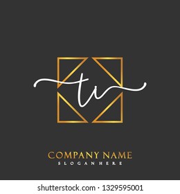 TI Initial Handwriting logo template vector