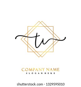 TI Initial Handwriting logo template vector