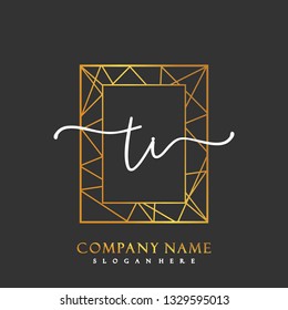 TI Initial Handwriting logo template vector