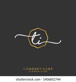 TI Initial handwriting logo template