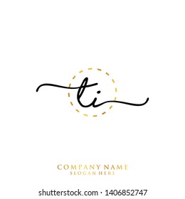 TI Initial handwriting logo template