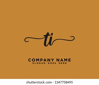 TI Initial Handwriting Logo Vector