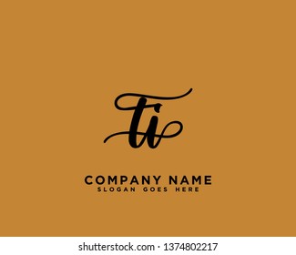 TI Initial Handwriting Logo Vector