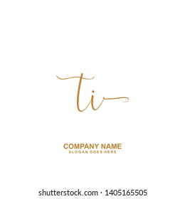 TI Initial handwriting logo vector