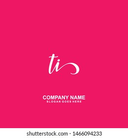 TI Initial handwriting logo vector