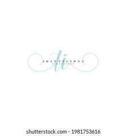 TI Initial handwriting logo vector illustration