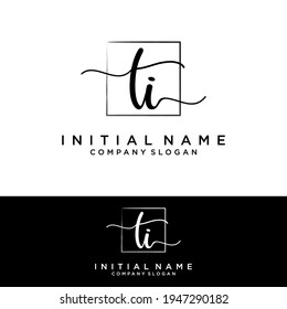 TI Initial letters, handwriting signature logo.