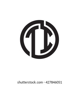 TI initial letters looping linked circle monogram logo