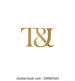 T&I Initial logo. Ampersand monogram golden logo