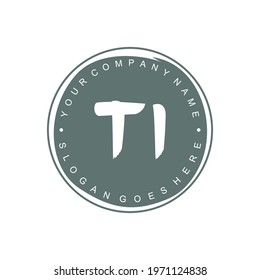 TI Initial logo Branding Brush wedding business