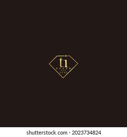 TI Initial Logo Diamant Luxus Hochzeits-Illustration