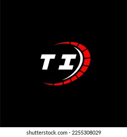 TI initial monogram for automotive logo with speed image design vector