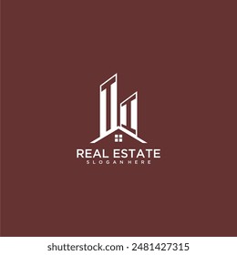 TI initial monogram building and roof logo for real estate