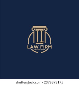 TI initial monogram for law firm with creative circle line