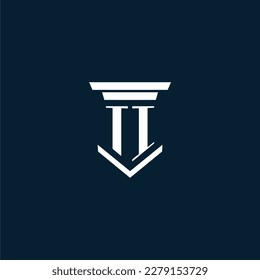 TI initial monogram logo lawfirm with pillar design