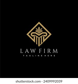 TI initial monogram logo for lawfirm with pillar in creative square design