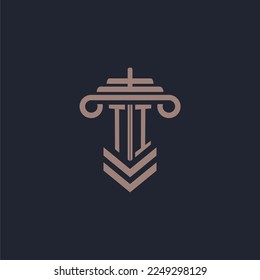 TI initial monogram logo with pillar design for law firm vector image