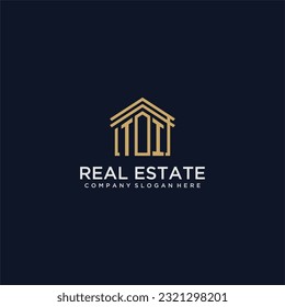 TI initial monogram logo for real estate design