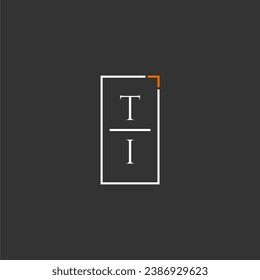 TI initial monogram logo for technology with square style design